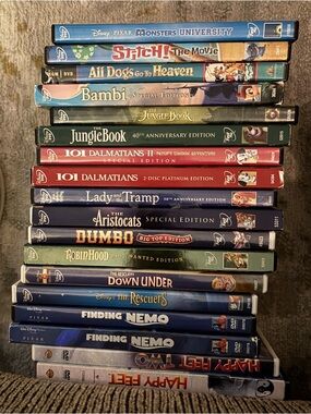 Lot of 18 Disney DVD Movies. From Bambi, to Finding Nemo, to Lady & the Tramp.